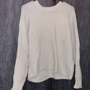 Pink Rose Cream Crewneck Sweater